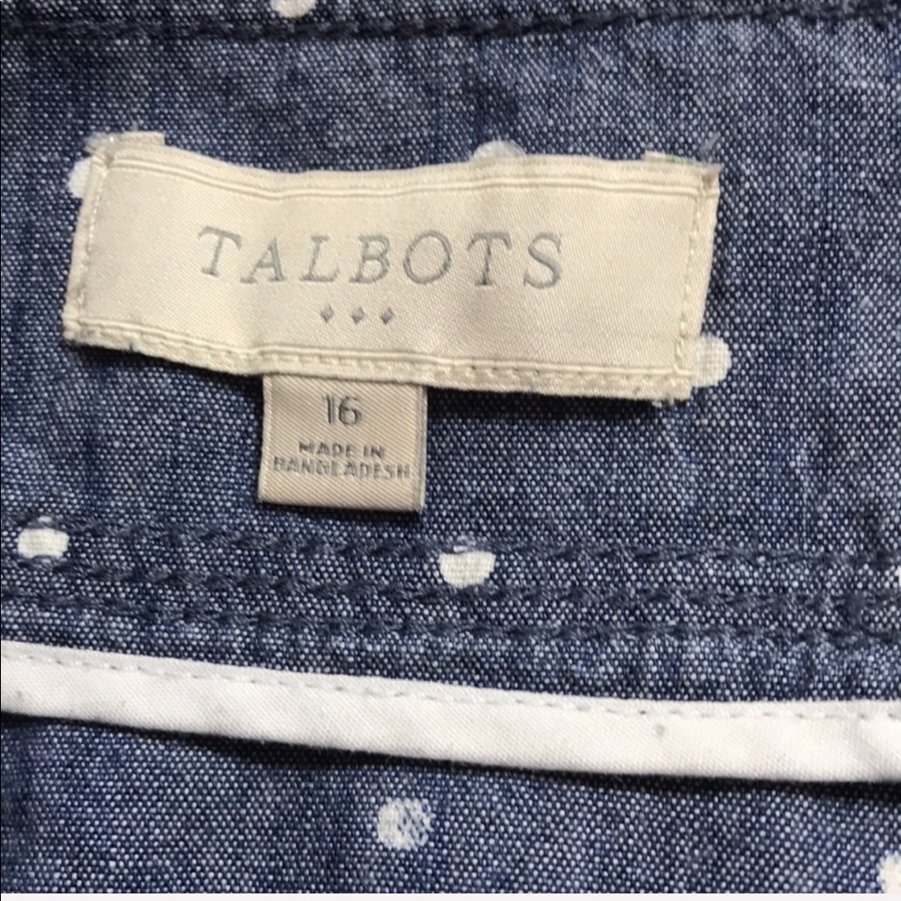 Talbots skirt size 16 blue with white polka dots - Picture 2 of 3